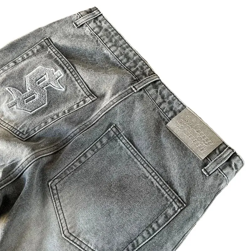 American Retro Y2K Dollar Embroidered Flared Jeans Simple Trendy Loose Wide-Leg Washed Jeans for Men and Women 2025 New — image 3