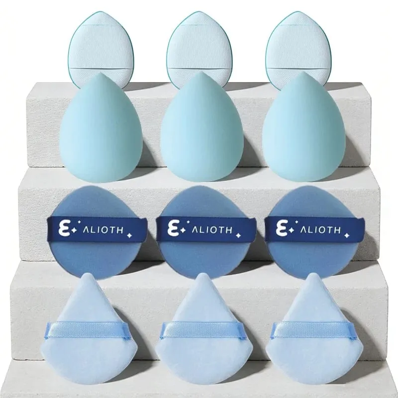 12Pieces Portable Makeup Sponge Set Portable Foundation Cosmetic Puff for Face Concealer Mixing Beauty Sponge Liquid Cream Power — image 14