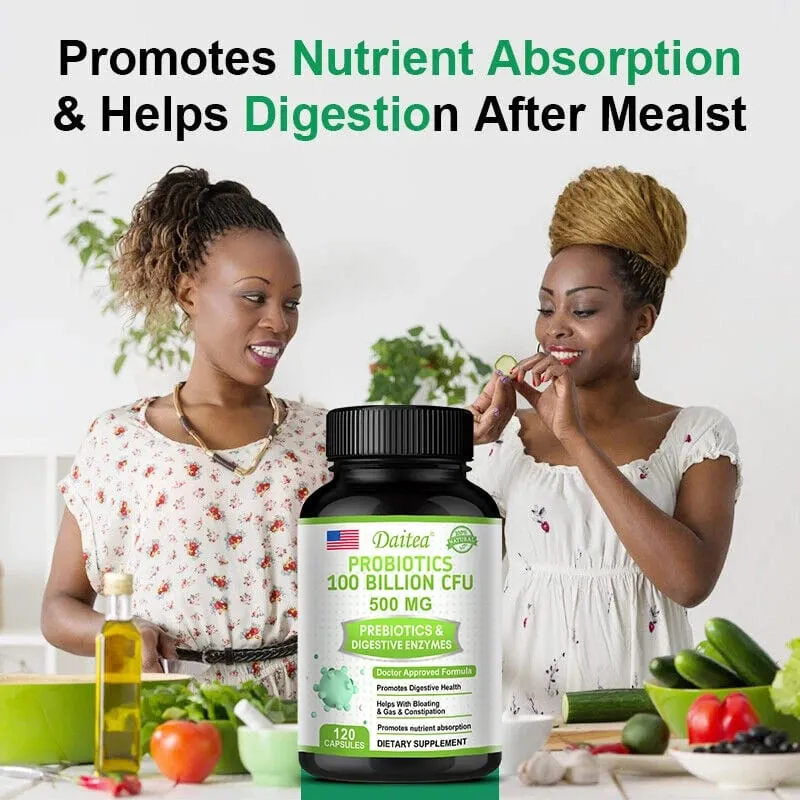 Probiotics 100 Billion CFU with Prebiotics & Digestive Enzymes Gut Health Digestion Bloating Relief & Immune Support — image 5
