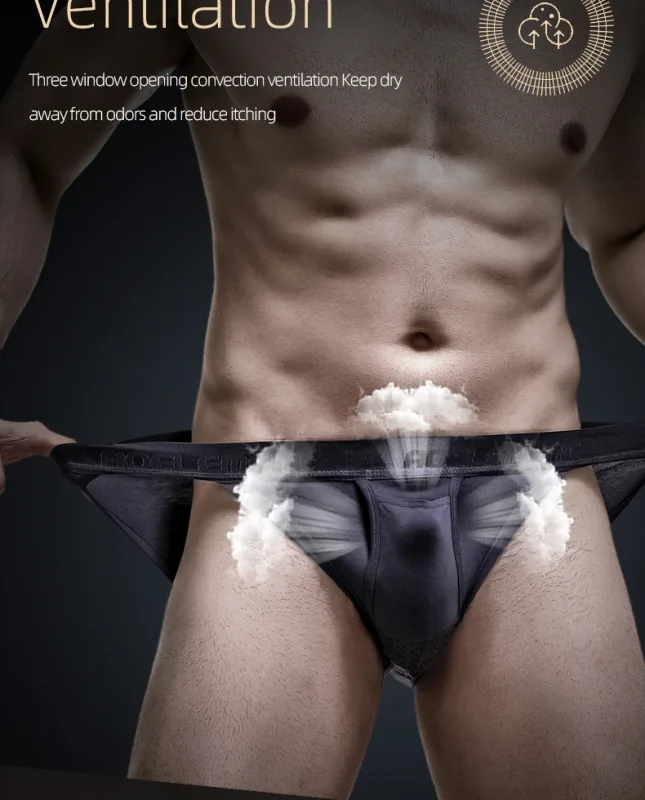 Men's Ice Silk Separated Pouch Briefs, U Convex Scrotal Support, Breathable Anti-Varicocele Design Underwear — image 15