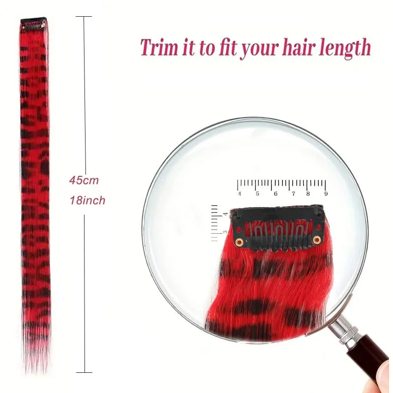 Rainbow Colored Feather Clip In Hair Extensions 18inch Synthetic Hair Piece Y2K Fashion For Women Girls Cosplay Party Halloween — image 3