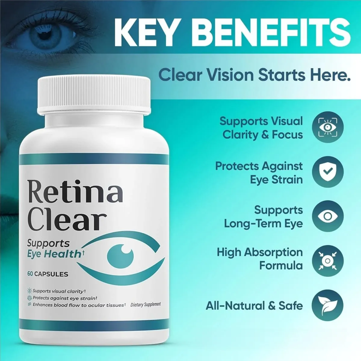 Vision Supplement – Eye Health Formula with Lutein Zeaxanthin Quercetin & Vitamin Supports Visual Clarity Eye Fatigue Relief — image 2