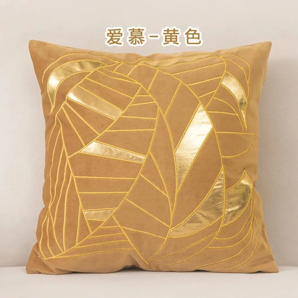 Luxury Blue Velvet Bronzing Cushion Cover 45x45cm Soft Decorative Throw Pillow Case for Bedroom Home — image 6