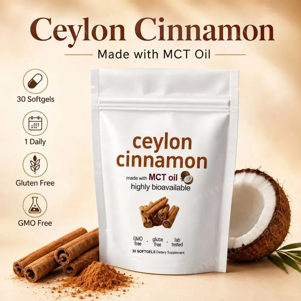 Ceylon Cinnamon 600mg 12-1 Extract Softgels 7200mg Equivalent MCT Oil Highly Bioavailable Daily Dietary Supplement 30 Softgels — image 3