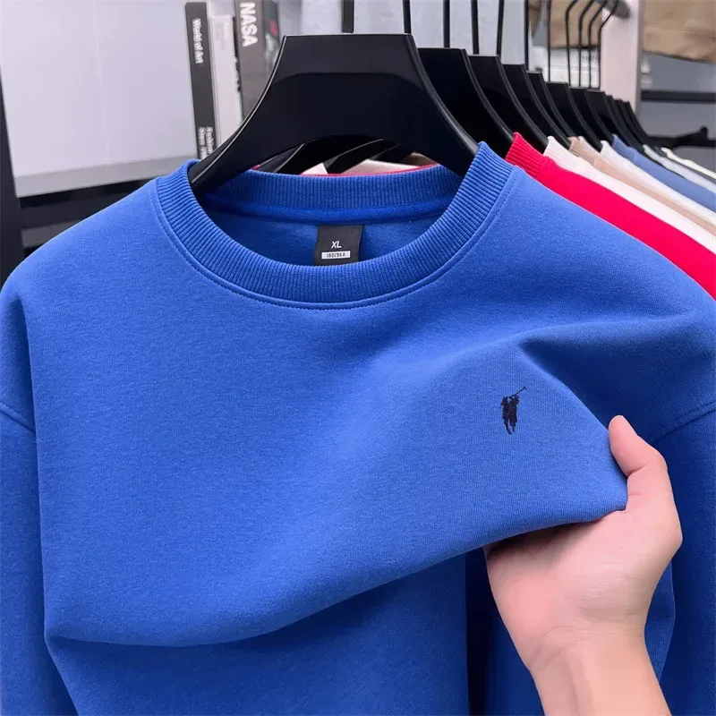 2026 Men's Crewneck Casual Long-sleeve Printed Leisure T-shirt Solid-color Multi-functional Leisure T-shirt — image 6