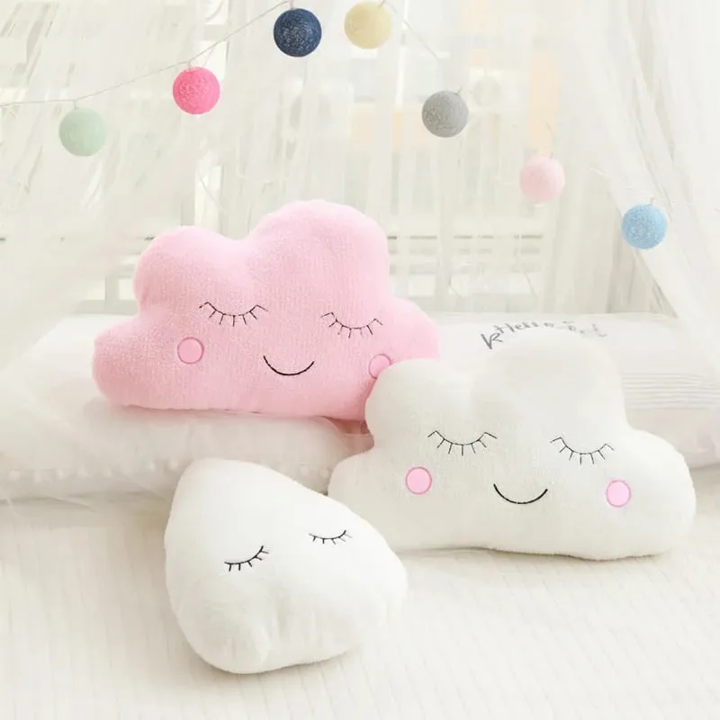 Hot Stuffed Cloud Moon Star Raindrop Plush Pillow Soft Cushion Toys For Children Baby Kids Girl Christmas Gift Room Car Decor — image 2