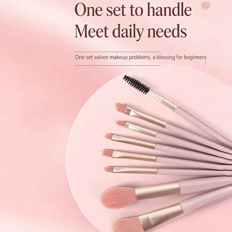 【B】8Pcs Makeup Brush Set Makeup Concealer Brush Blush Loose Powder Brush Eye Shadow Highlighter Foundation Brush Beauty Tools