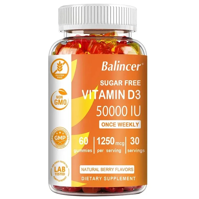 Vitamin D3 Berpotensi Tinggi 50 000 IU - Sokongan Imun Tulang Gigi Jantung dan Kesihatan Saraf Antioksidan - Bebas Gluten Bukan GMO — image 8