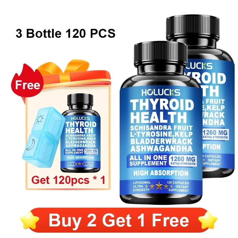 Organic Thyroid Function Support Capsules with L-Tyrosine Kelp for Immune System Metabolism Daily Energy & Mental Focus — image 12