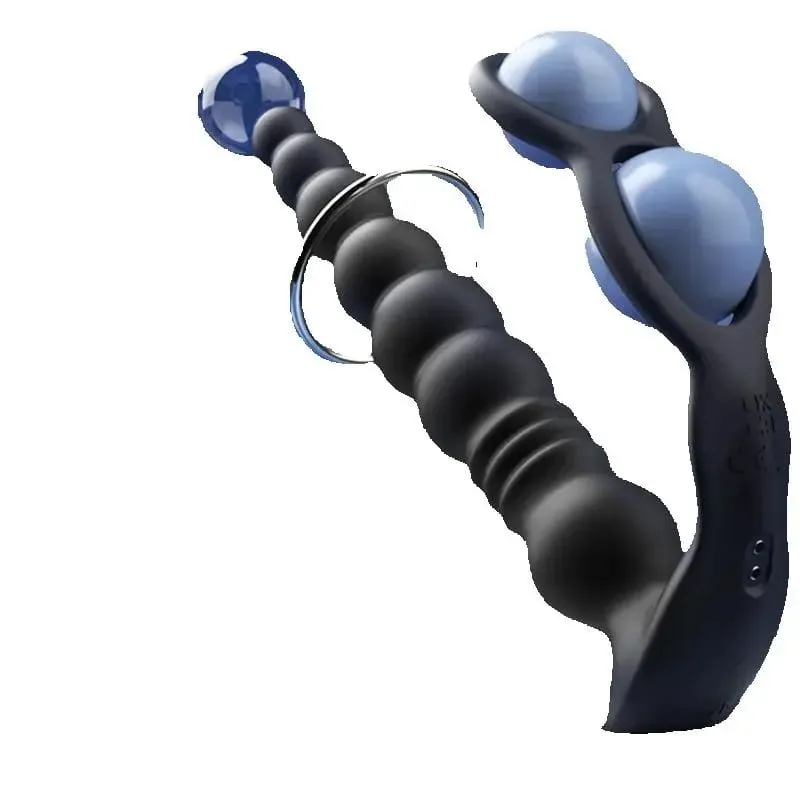 Remote Control Sex Toys Delay Ejaculation Lock Pull Beads Telescopic Vibrating Double Rings Anal Prostate Stimulation Pleasure — image 1