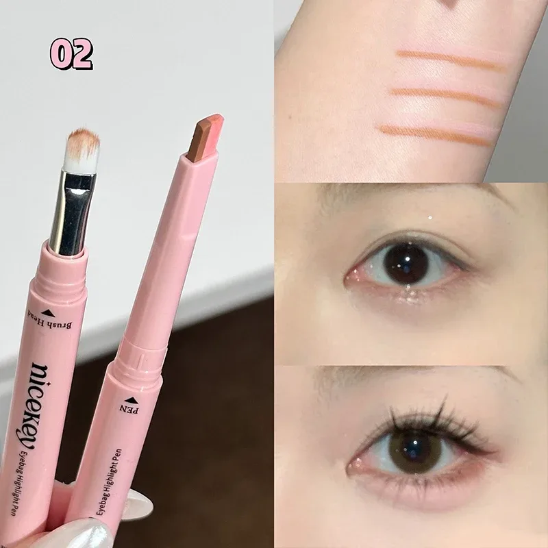 Two-tone Paste Lying Silkworm Pen Under Eye Liner Brighten Shadow Pencil Makeup Nude Pink Beige Eyeliner Pen Contouring — image 2