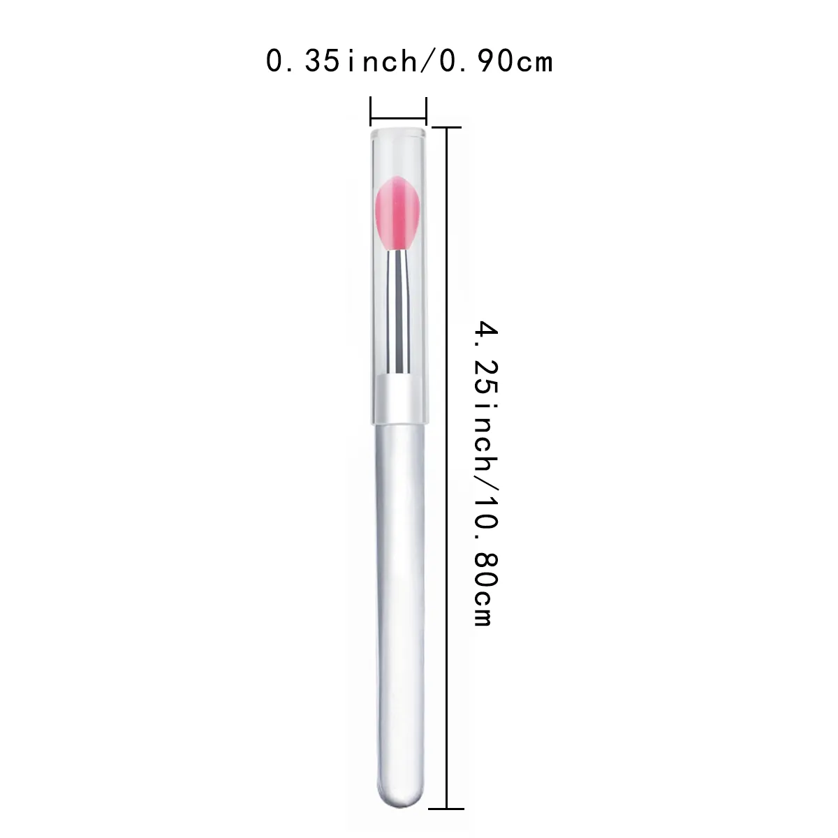Silicone Lip Mask Brushes (Transparent/Pink)- Portable Lip Scrub Applicator Soft Silicone Tip for Lip Balm/Lip Mask — image 6