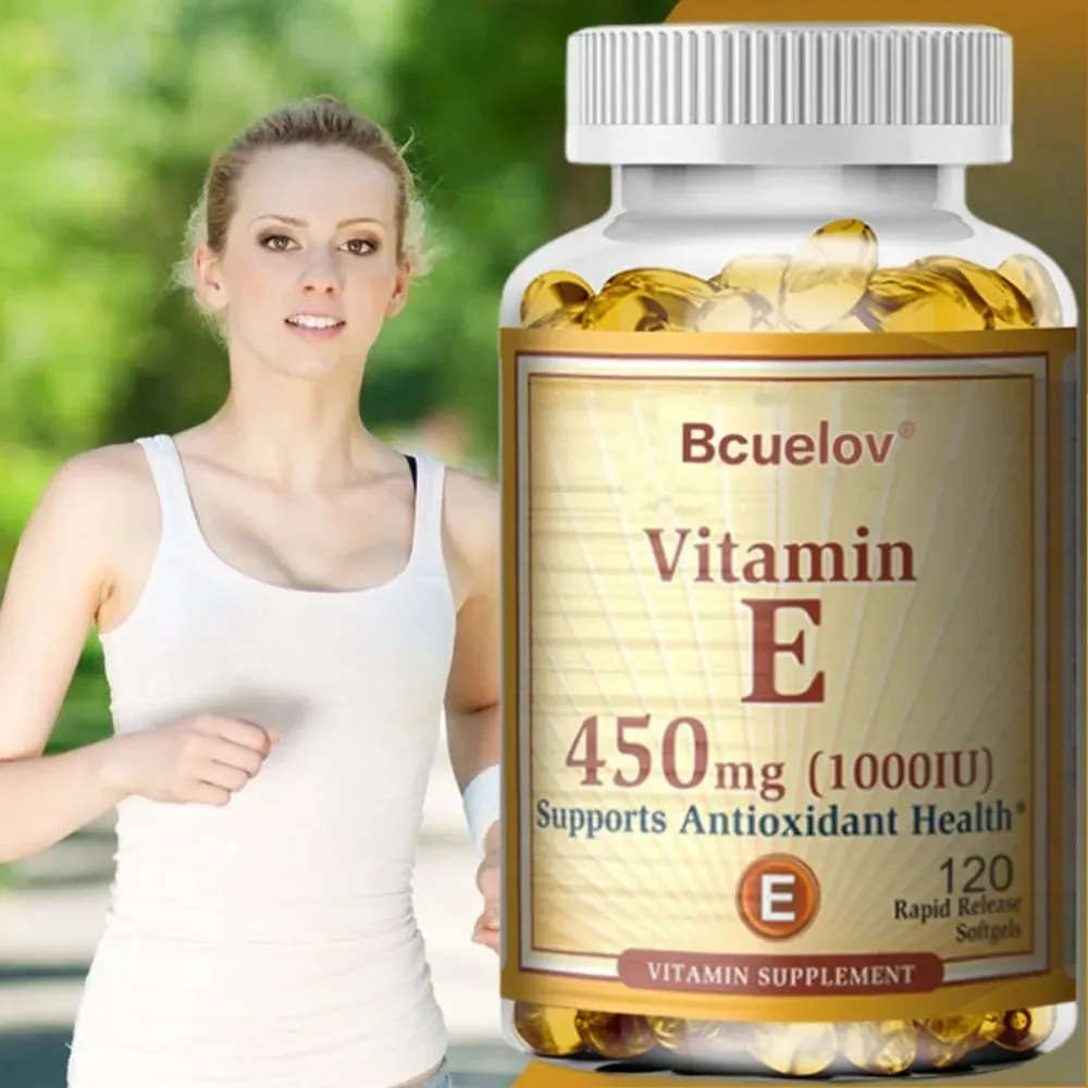 Vitamin E 1000IU Capsules - Supports Skin Cardiovascular Health Boosts Immunity Anti-aging Skin Health — image 2