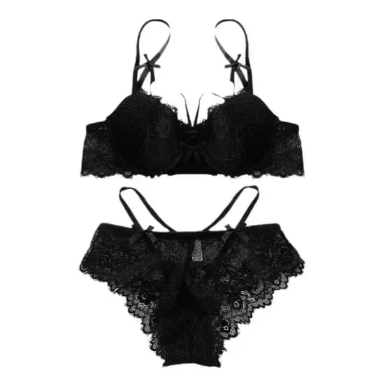 Push Up Bra Set 32-38 AB SL French Lace Underwire Luxury Bow Bralette Allure Support Breathable Comfort Summer Flash Sale