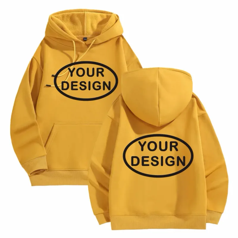 Hoodies Lelaki Dan Wanita Bercetak Tersuai Fesyen Kasual Longgar Pullover Lengan Panjang Bersulam LOGO Baju Sukan Jalanan
