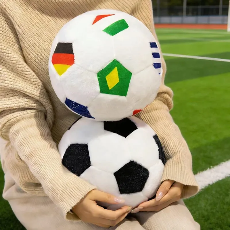 15/20/25cm Lovely Football Plush Dolls Kawaii Ball with Colorful National Flag Stuffed Soft Pillow Soccer Plushie Toy — image 2