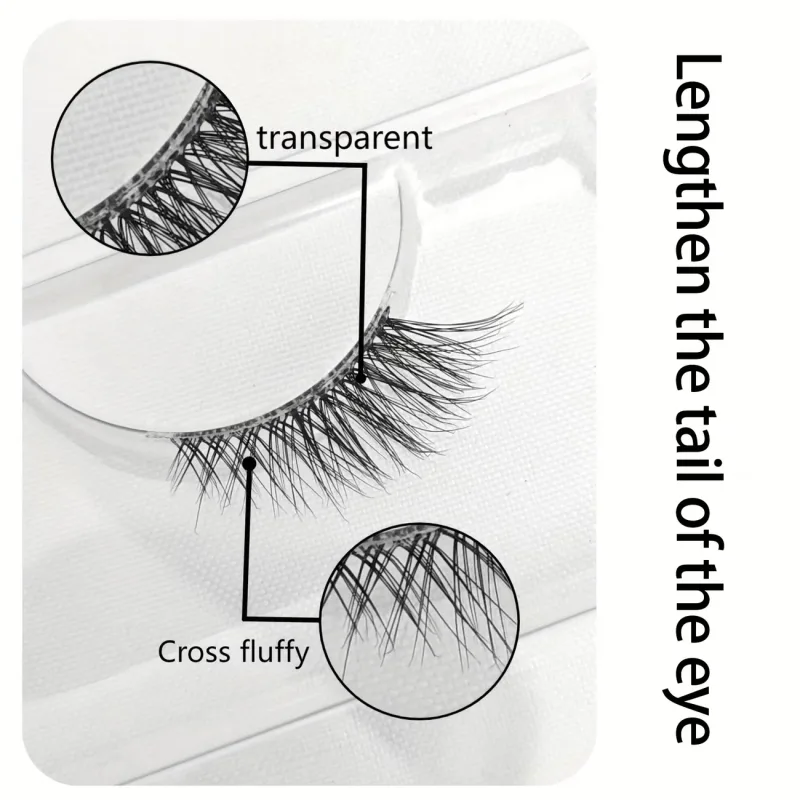 5 Pairs of Strip Half Lashes – Cat-Eye Effect Natural Curl 6-9-12mm Lengths Noticeable Yet Natural Look Enhances Eye Beauty — image 5