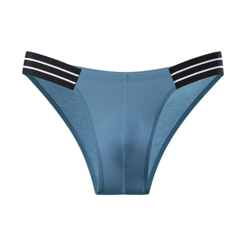 Underpants Lingerie Men's Triangle Panties Stripe Breathable Men Thin Briefs Mid Waist Large Size Underwear for Men Gifts — image 15