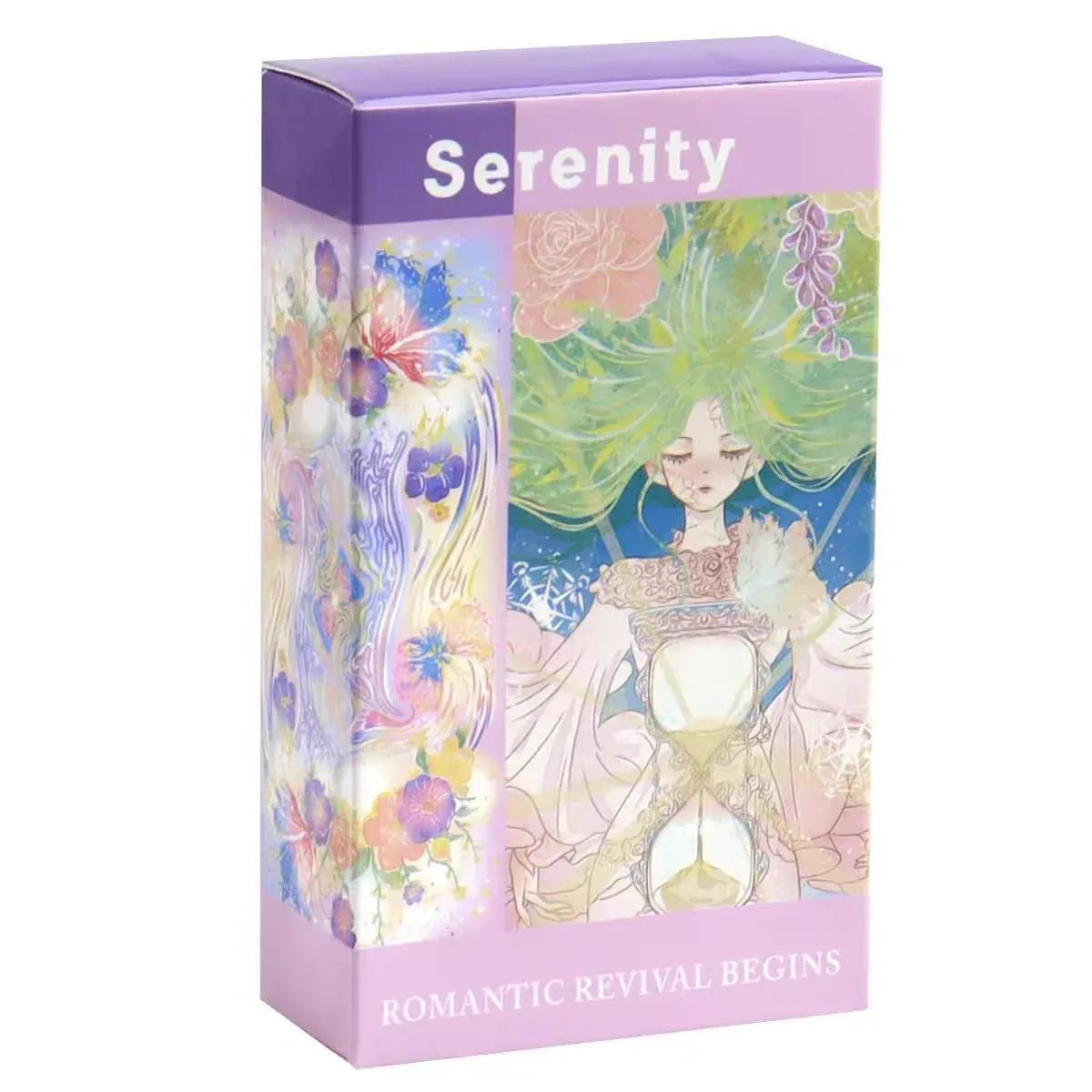 Serenity Tarot Deck 80 Cards Romantic Watercolor Anime Tarot Cards English Version Pastel Floral Fairy Divination Cards — image 1