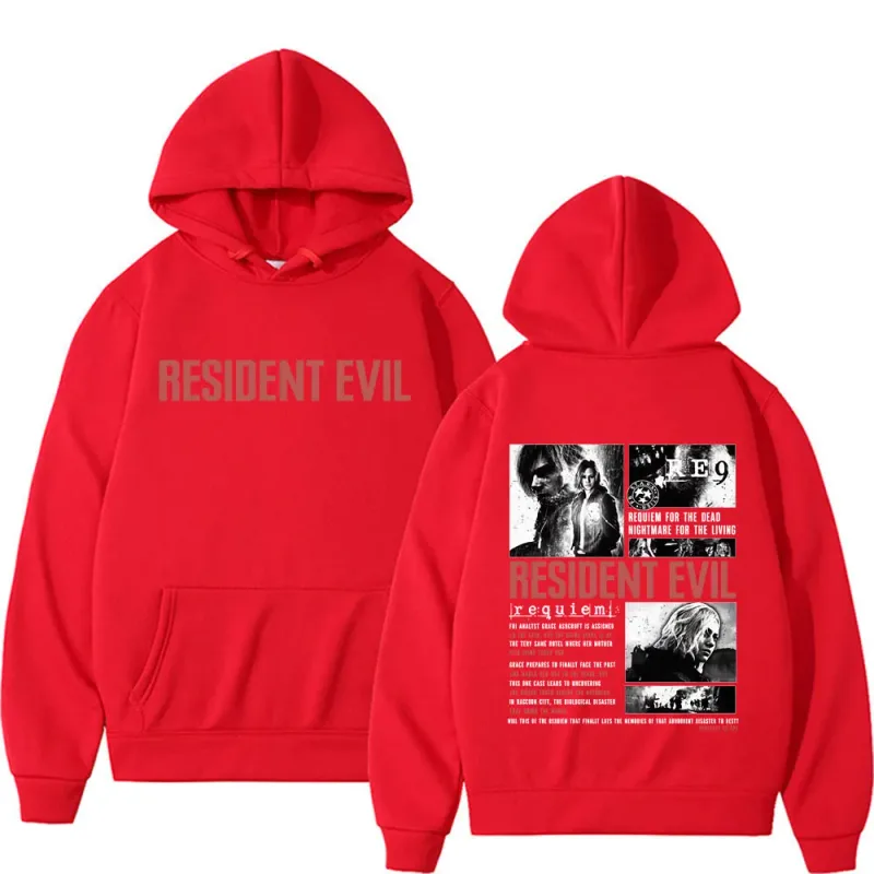 Resident Evil Requiem Sweatshirts Leon Kennedy Grace Ashcroft 90s Vintage Hoodies Men Women Fashion Classic Pullovers Streetwear — image 9