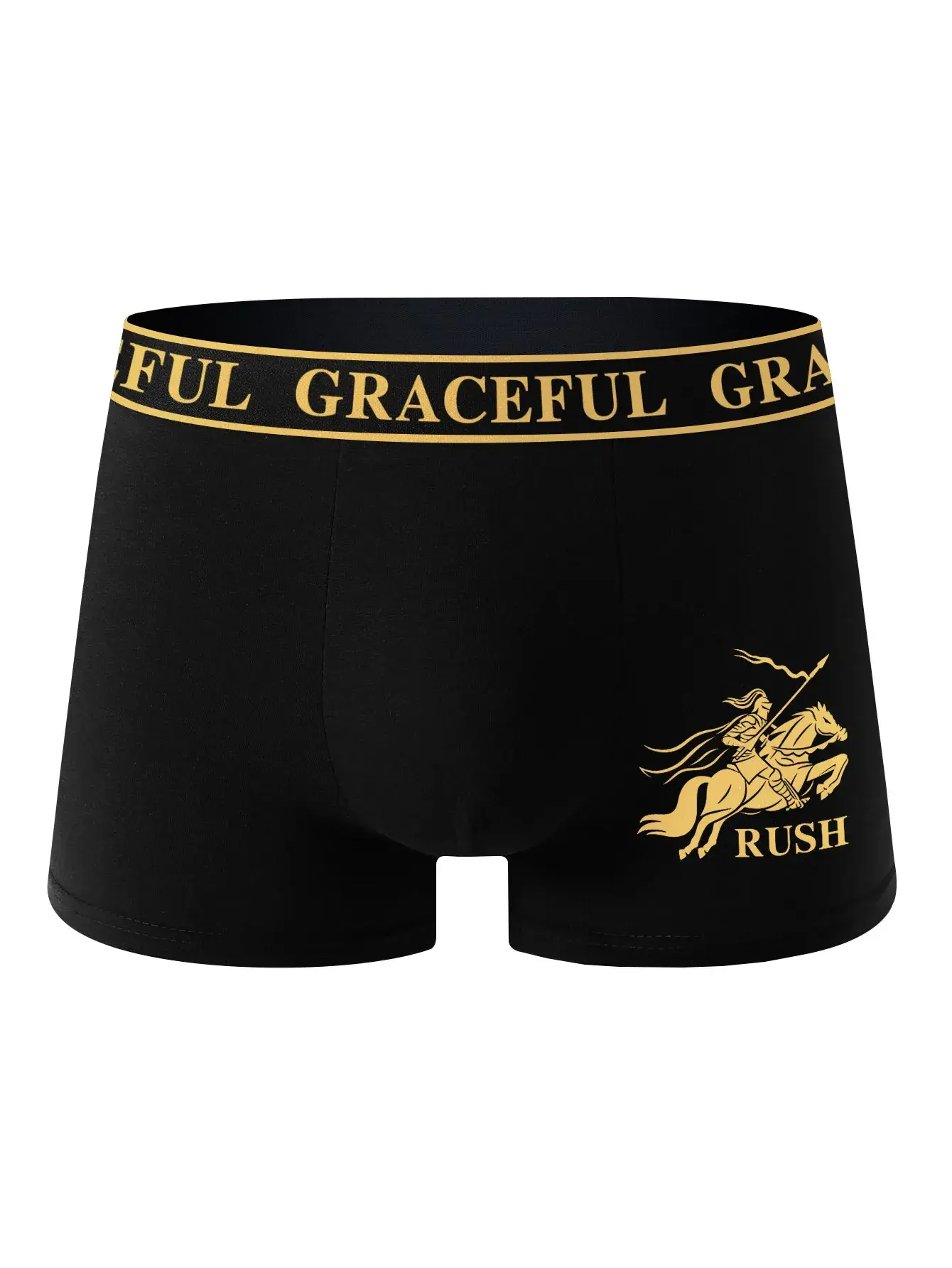 4-Pack Men's Underwear Comfortable Breathable Soft Boxer Shorts Black Gold High-End Sporty Casual Men's Briefs Underwear — image 9