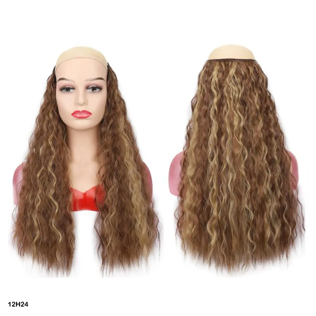 Synthetic Curly Hair Extensions Clip in One Piece 4Clips Deep Wave Long Hairpieces for Women Daily Use Party Hair Accessory — image 12
