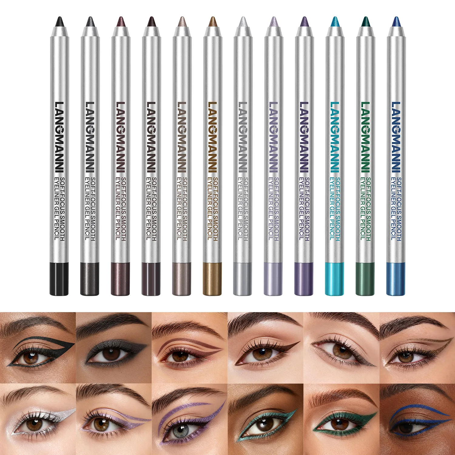 Pearlescent Green Eyeliner Pencil 12 Color Smooth Eye Pigment Glitter Eye Liner Eyeshadow Pen Long-Lasting Waterproof Eye Makeup — image 5