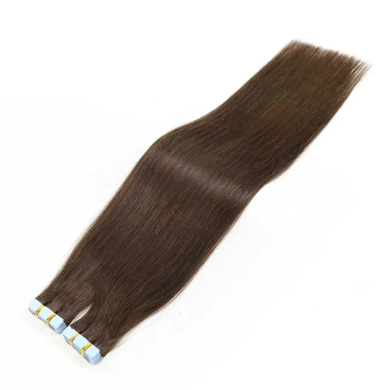 Honey Blonde Highlight Tape In Human Hair Extensions For Women Double Drawn Invisible Silky Straight Balayage Hair 20pcs/Pack — image 7