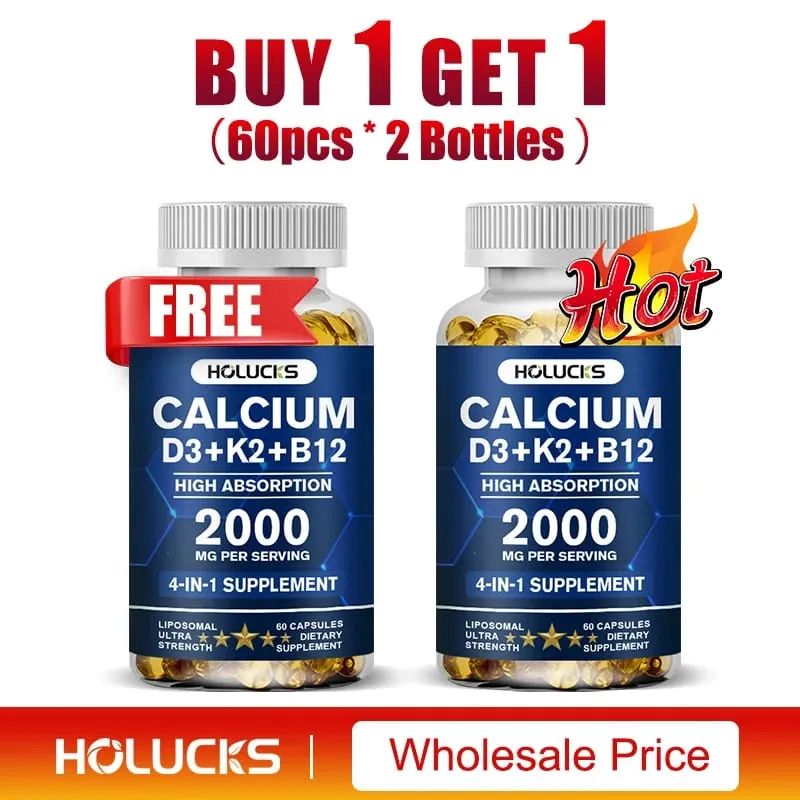 Calcium Supplements with Vitamin D3 K2 Support Bone Muscle TeethHealth Replenish Joints Calcium Absorption — image 9