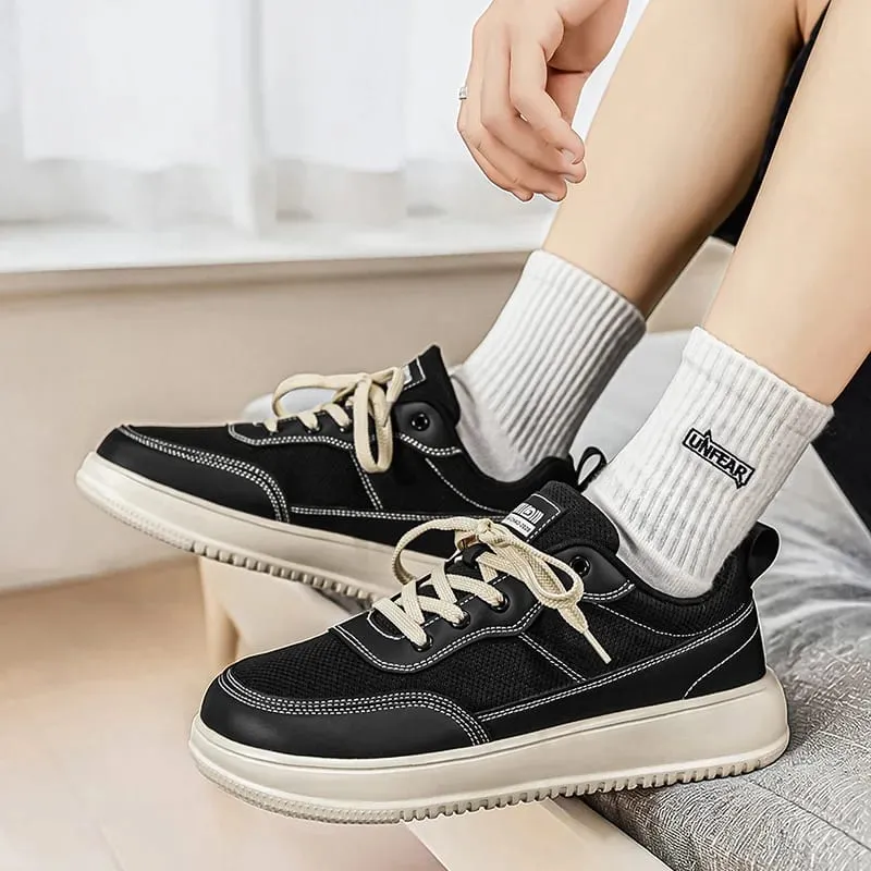 New Wide Toe Men Shoes Casual Versatile Soft Sole Wide Last Shoes Walking Sneakers Breathable Mesh Comfortable Barefoot Shoes — image 5