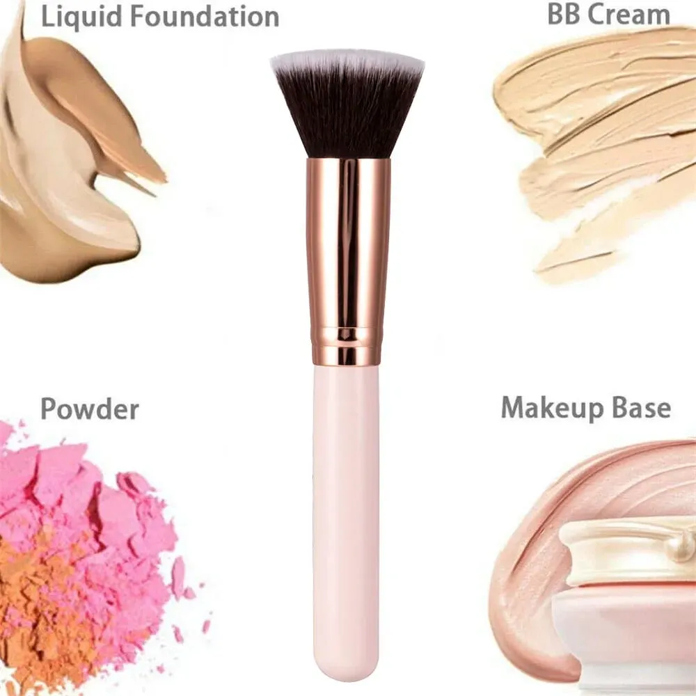 Free Private Label Makeup Brushes Foundation Loose Powder Concealer Blending Brush Pink Beauty Makeup Tool Wholesale Bulk 10pcs — image 2