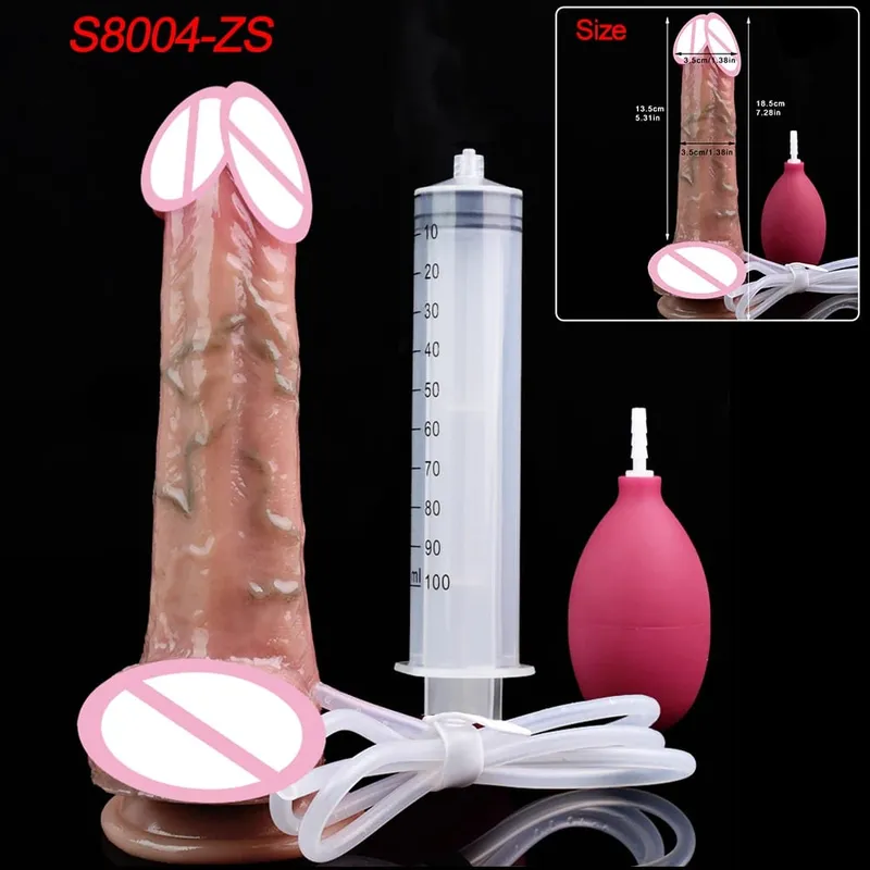 Deep Veins Ultra Squirting Dildo Silicone Skin Touch Long Ejaculating Butt Plug For Men Women G-Spot Stimulate 18+ Sex Toys — image 11