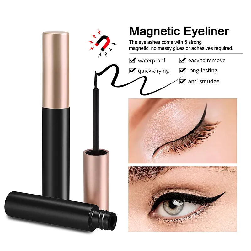 1/2Pcs Black Magnetic Eyeliner Glue False Eyelash Extension Magic Self-adhesive Liquid Eyeliner No Blooming Eye Makeup Cosmetics — image 2