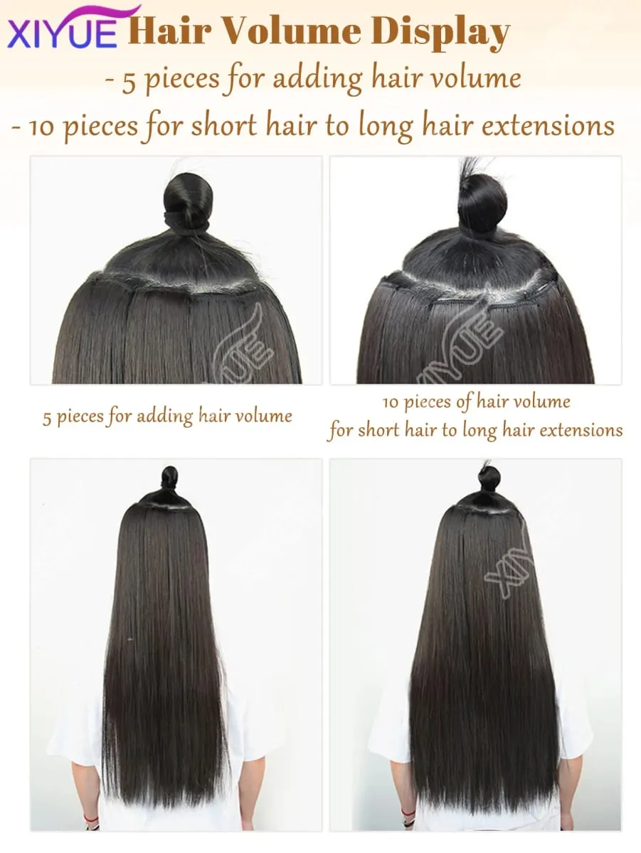 24 inch synthetic hair extension Wig patch invisible seamless for women 5-piece set straight to increase hair volume — image 5