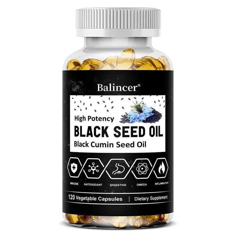 Black Cumin Seed Oil Capsules Cold Pressed Support Immune Cardiovascular Digestive Respiratory Health Skin and Hair Health — image 9