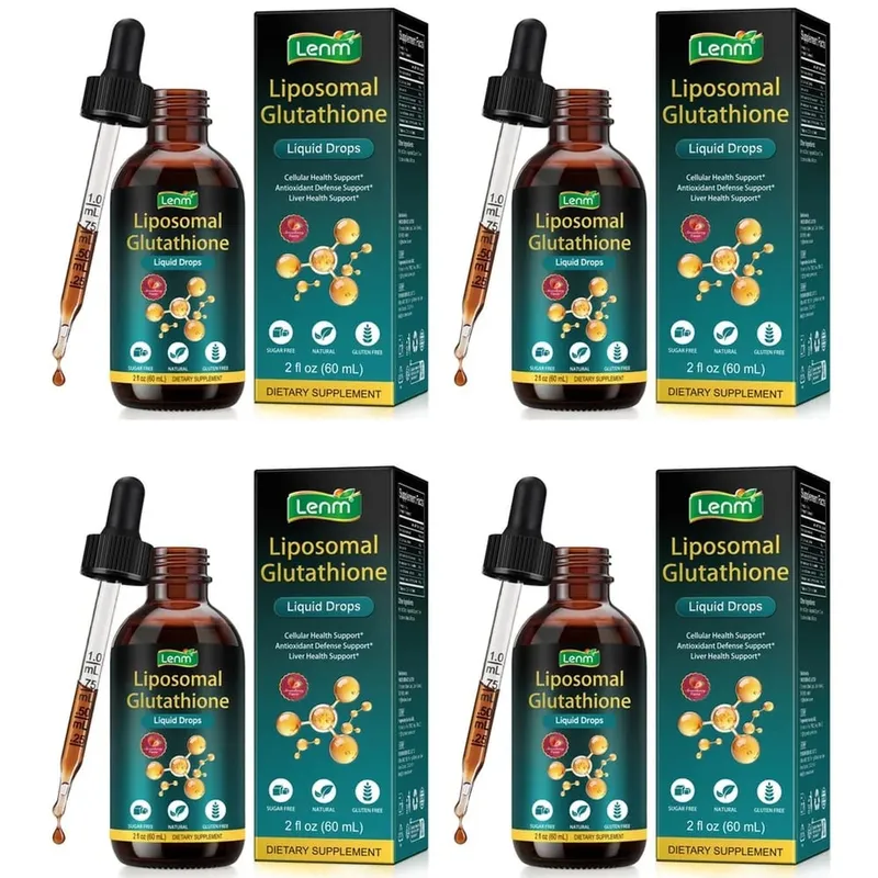 Lenm Liposomal Glutathione Liquid Drops Antioxidant Defense Support with Vitamin C and NAC Sugar Free and Gluten Free 60 ML