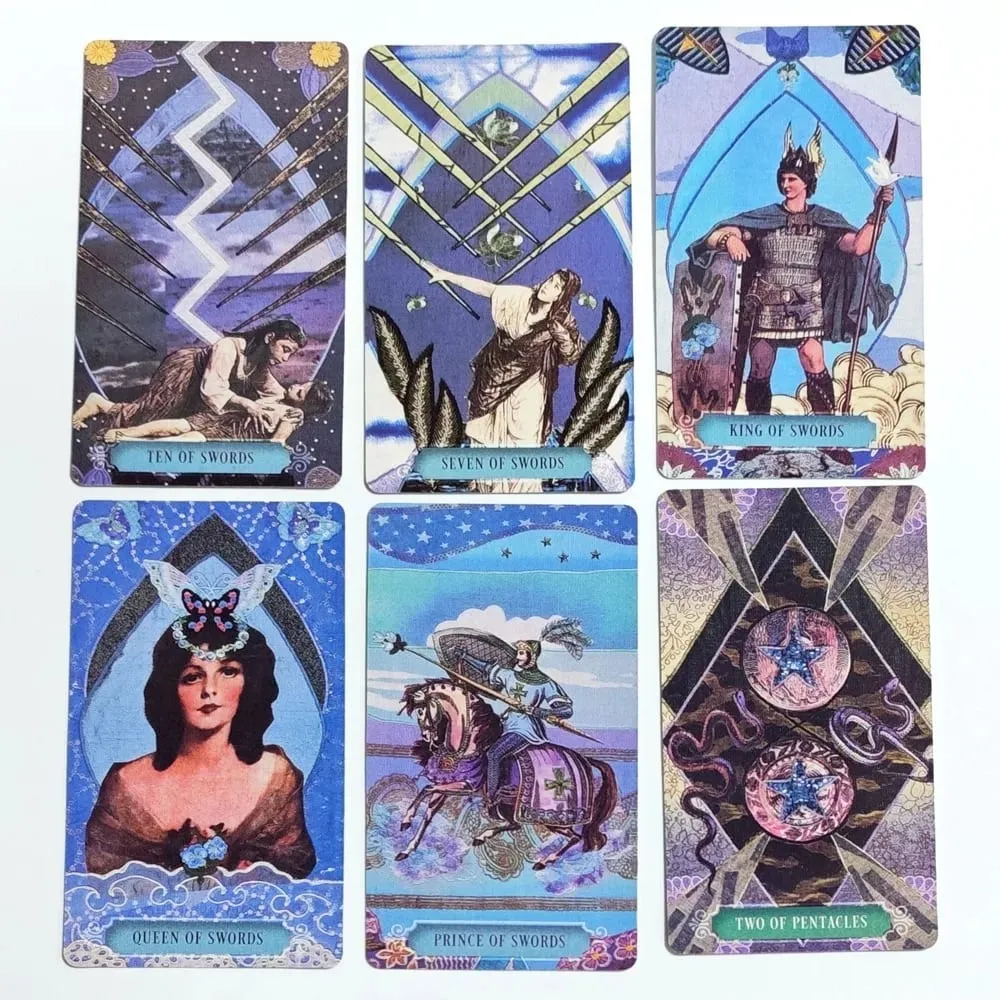 Double-embossed The Zerner-Farber Tarot Deck 10.5*6cm 78 Pcs Collage Art Tarot Cards Spiritual Divination Tool in Rigid Box