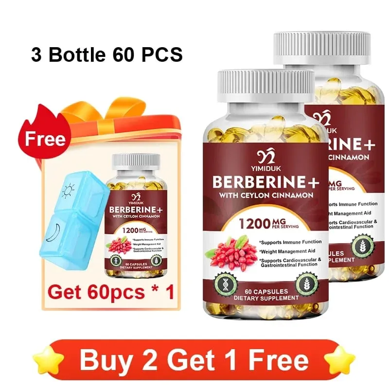 Το συμπλήρωμα Berberine 1200mg υποστηρίζει την ενεργοποίηση AMPK Υγιής μεταβολισμός γλυκόζης Ανοσία & έλεγχος βάρους για ενήλικες — image 9