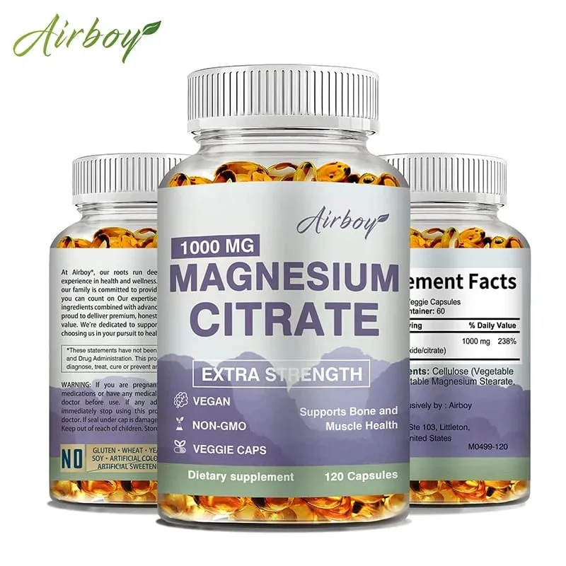 Magnesium Citrate - Supplement for Stress Relaxation Bone Sleep Heart Health Nerve Muscle & Metabolism — image 1