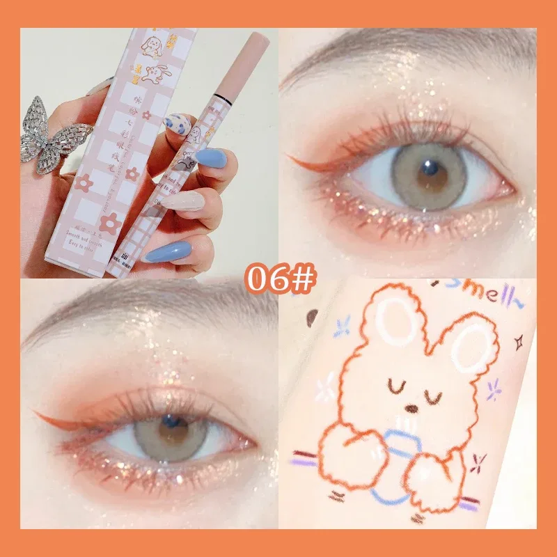 Farverig flydende eyeliner blyant mat vandtæt ikke blomstrende eyeliner Langtidsholdbar flydende eyeliner pen Øjenmakeup Kosmetik