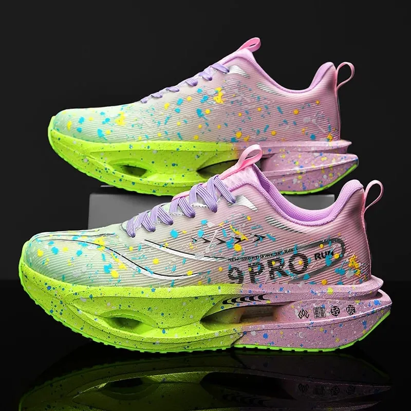 2025 Sneakers Lelaki Baharu Pendarfluor Malam 3.0 Plat Karbon Kusyen Larian Kasut Lari Stabil Kasut Latihan Lantunan Kasut Jog — image 9