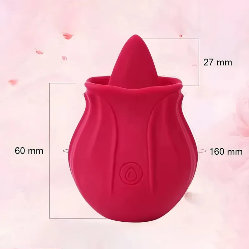 Rose Shaped Vibrator Body-Safe Silicone Sex Toy for Women Waterproof Rechargeable Multi-Speed Vibrations Discreet Adult Gift
