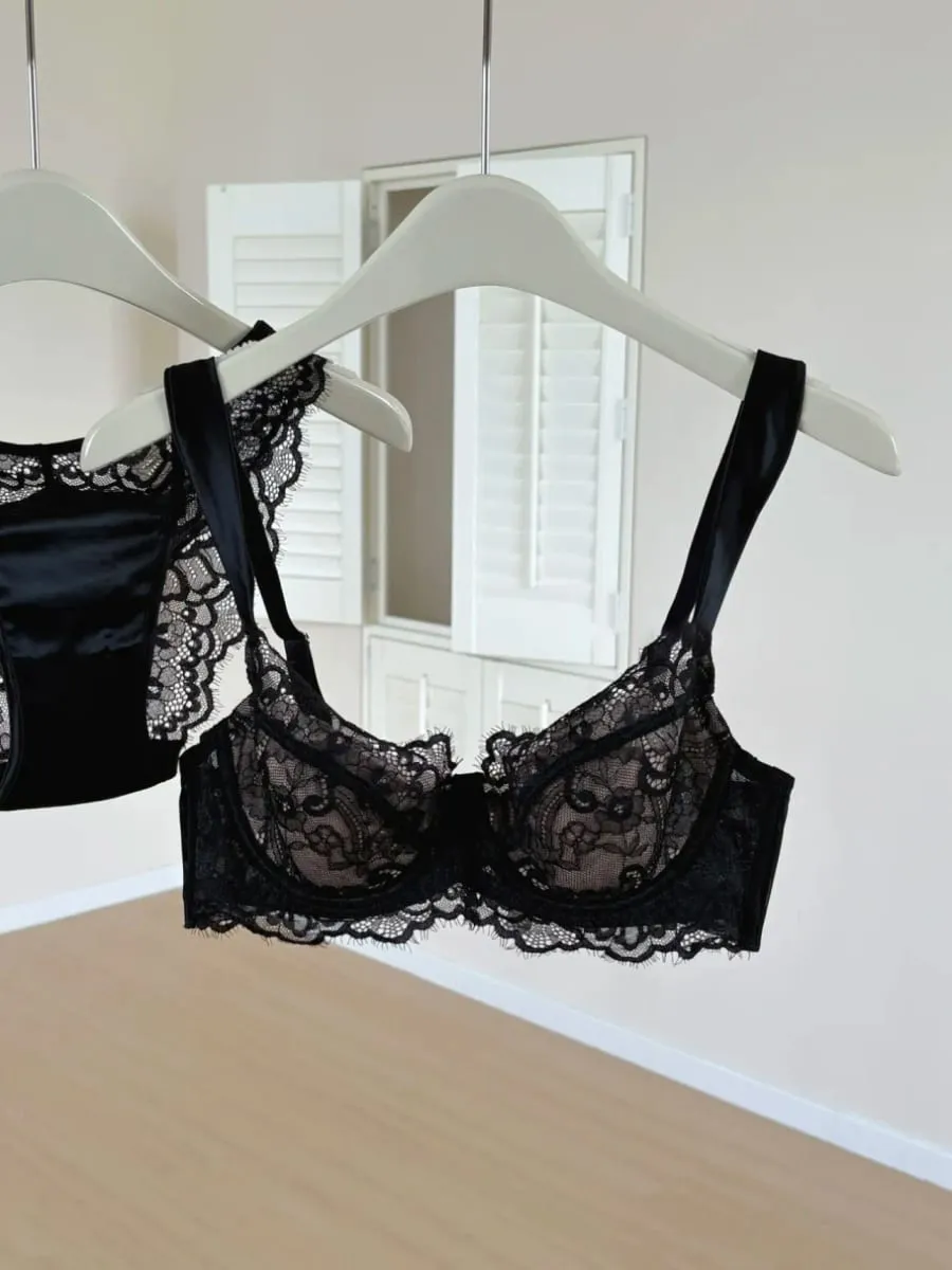 Sexy French Lace U-Back Minimizer Bra Set for Large Bust | Push Up Anti-Sagging Deep V Bralette | Summer Bestseller MOYISU Panty — image 2