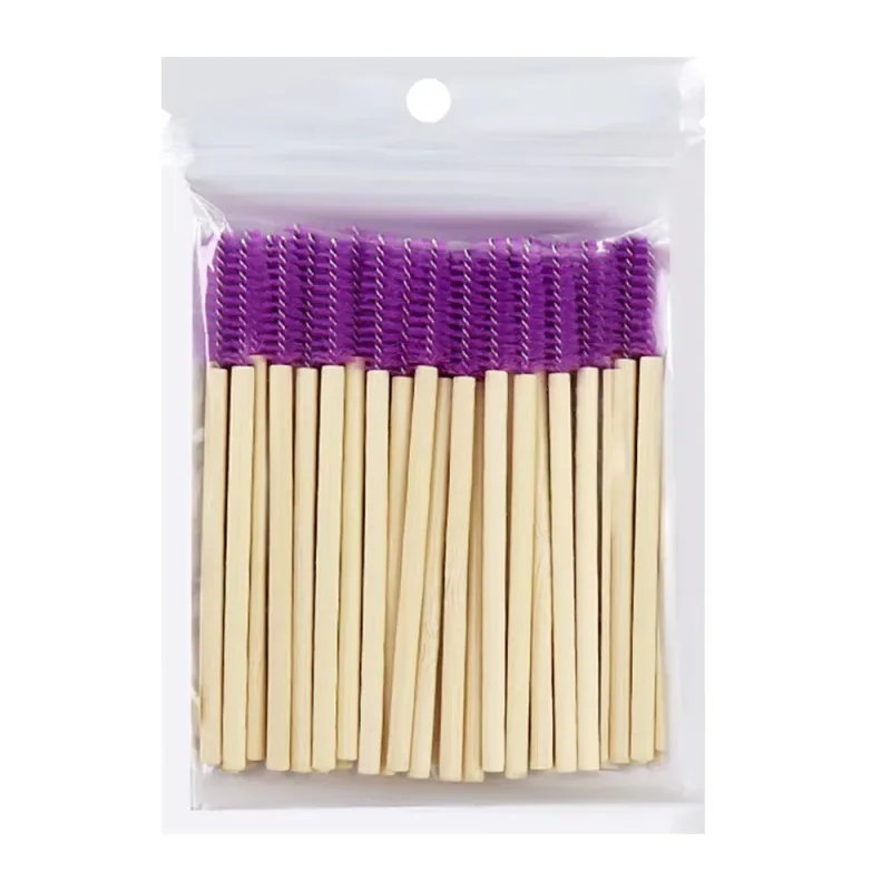 50Pcs Bamboo Handle Eyelash Brushes Mascara Wands Applicator Eye Lashes Extension Brush Eyebrow Spoolie Brushes Makeup Tool — image 10