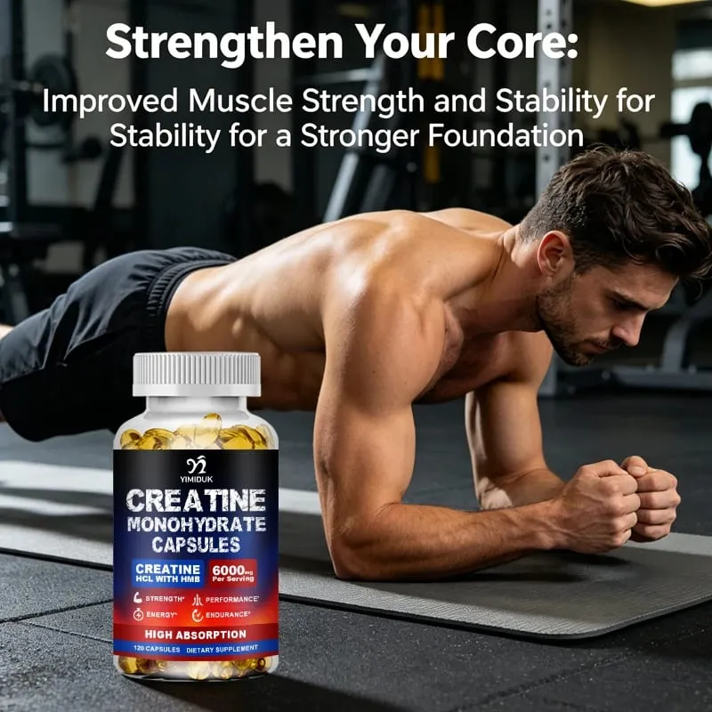 High Absorption Creatine Capsules with Mixed Creatine Vitamin E Boost Muscle Growth Extend Workout Accelerate Recovery — image 6
