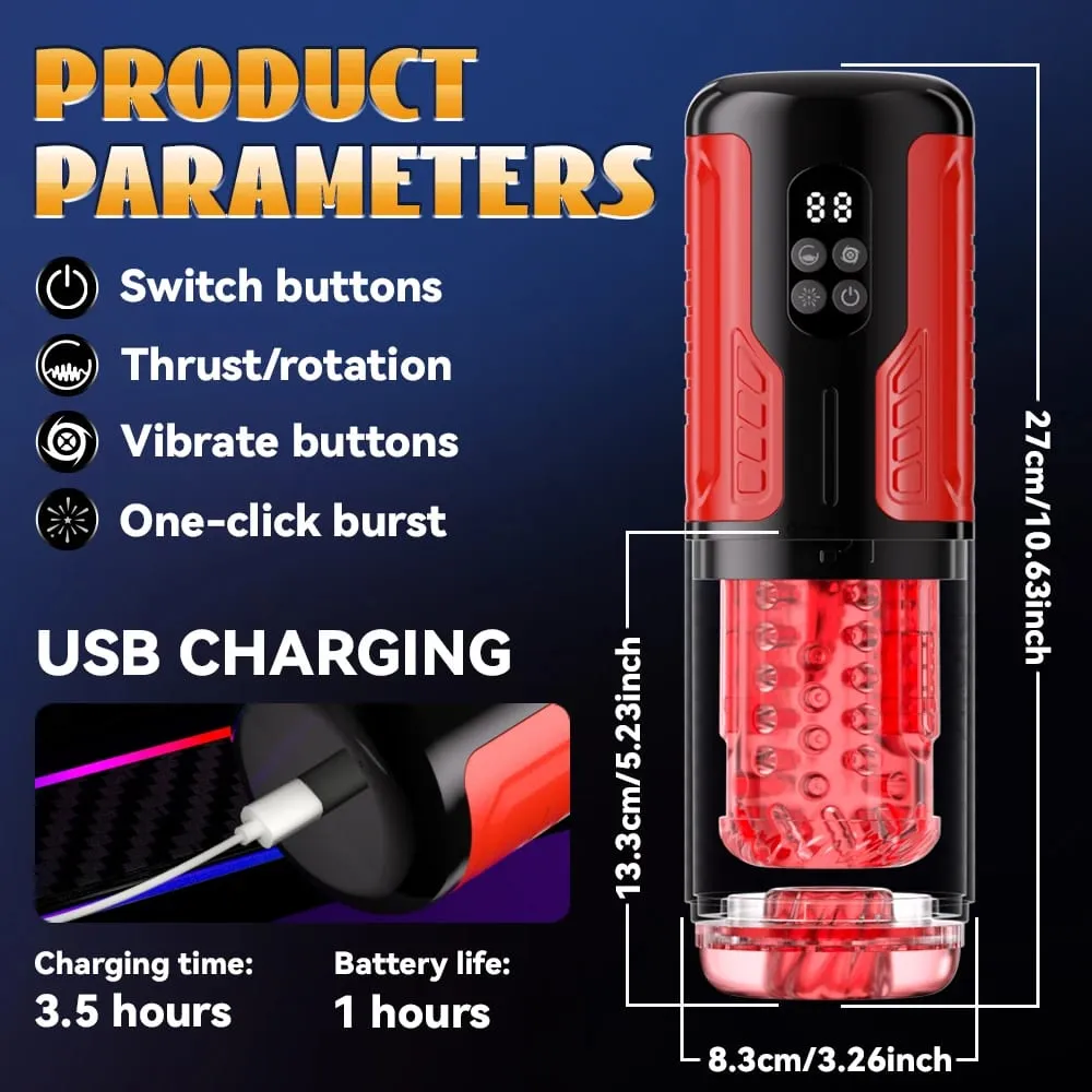 Automatic Male Masturbator Telescopic Rotation Men Masturbation Cup LCD Digital Simulation Blowjob Masturbator Sex Toy for Men — image 4
