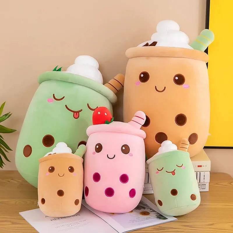 Cute Stuffed Boba Plush Bubble Tea Food Milk Cup Plushie Pillow Soft Kawaii Hugging Plush Toys Gifts for Kids — image 3
