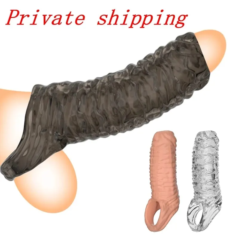 Estensore del pene Preservativo Silicone Riutilizzabile Manicotto Del Pene Glande Ingranditore Ritardo Eiaculazione Cockring Giocattoli Adulti Del Sesso Per Gli Uomini Coppie — image 2