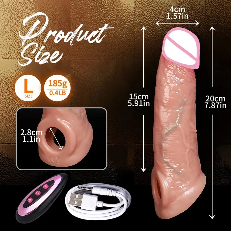 Male Realistic Remote Control Big Penis Ring Extender Cock Enlarged Stretchable Powerful Vibrator Silicone Soft & Stretchable Dick Training Stronger Delay Ejaculation Cock Ring Condom Silicone Couple Adult Sex Toys For Men Supplies 18+ — image 9