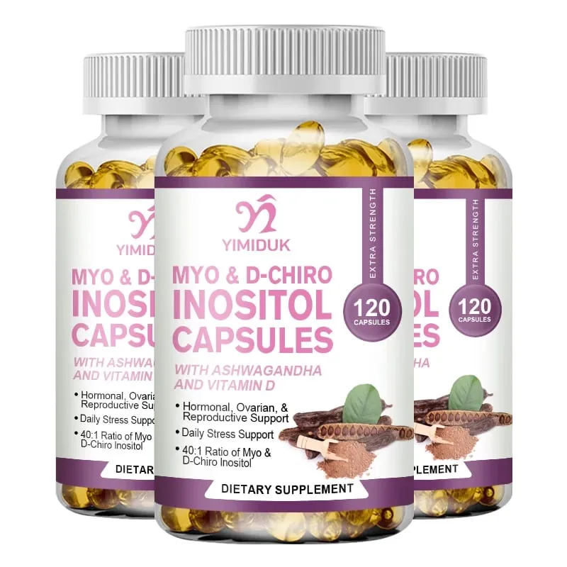 Myo Inosito Capsules & D-Chiro Inositol with Ashwagandha Root & Vitamin D3 Hormone Balance for Women Regulate Menstrual Cycle — image 10